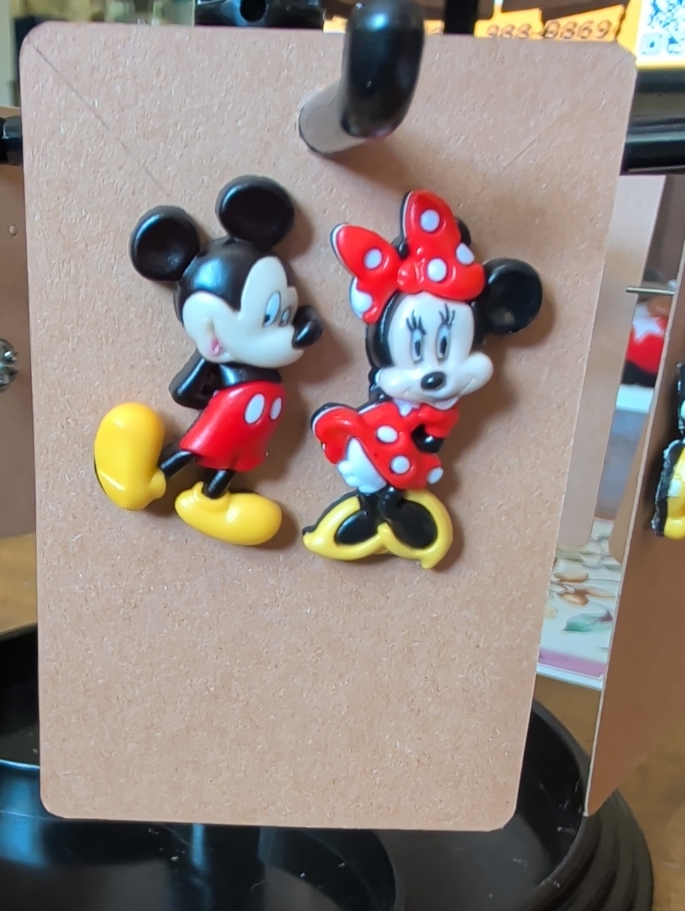 Disney Red, Black & Yellow Mickey and Minnie Character Earrings